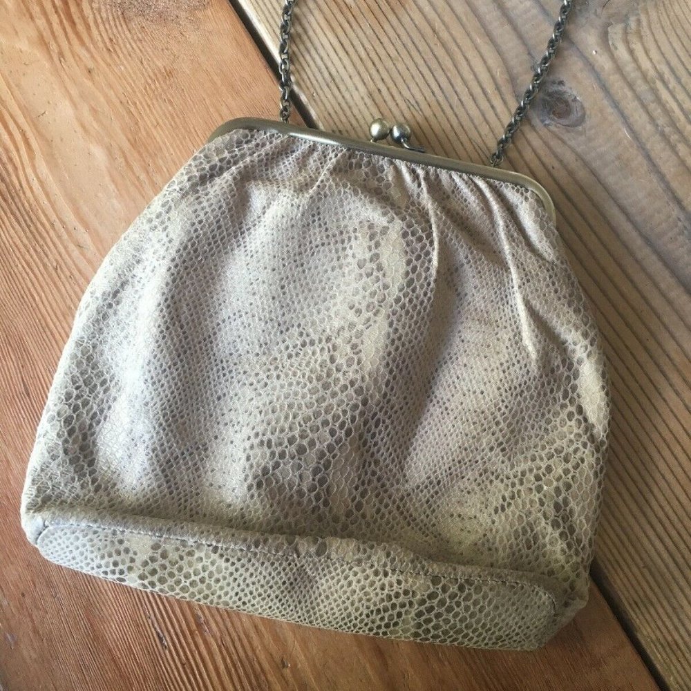 HOBO Beige Snakeskin Clutch